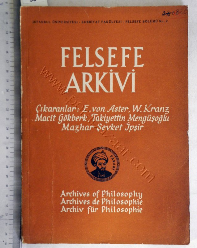 Felsefe Arkivi Edebiyat Fk. Cilt. 1 Sayı. 1. 1945.
