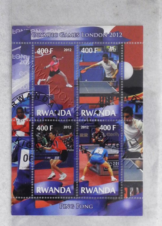Rwanda Olimpiyat Oyunları Damgalı Blok