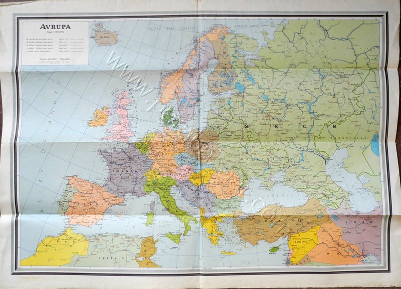 Avrupa Siyasi Haritası, 1: 7. 500.000, Bez Sıvama, (S.S.C.B.) devri