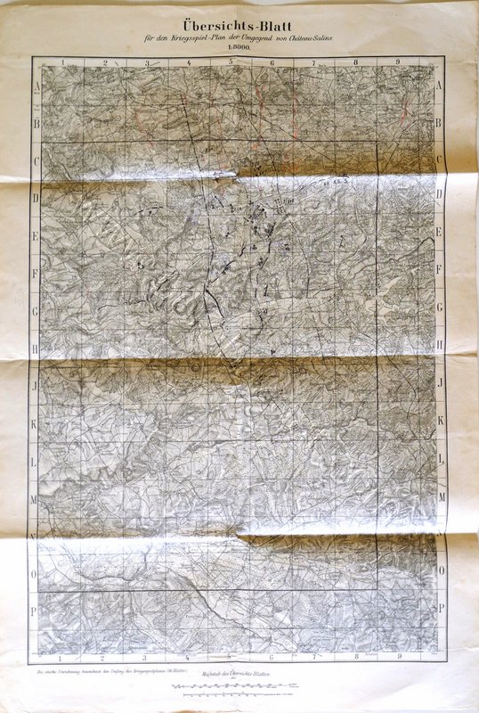 Für den Kriegsspiel-Plan der Umgegend von Chateau-Salins, 1: 8.000 (Savaş Planı)