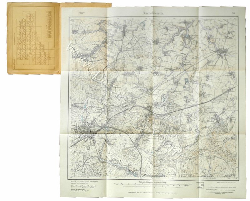 Saksonya Eyaleti Topografya Haritası: Bischofswerda - Mebtischblatt ded Freistaates Sachsen Amtliche Topographische Karte, 1: 25.000