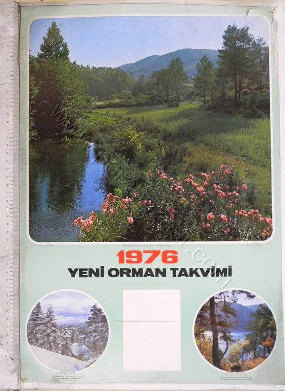 1976 Yeni Orman Duvar Takvimi Arkası