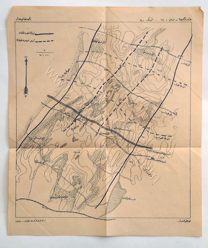Yabancı bir muharebeye ait Osmanlıca harita, İstanbul Askeri Matbaası, 1: 20.000