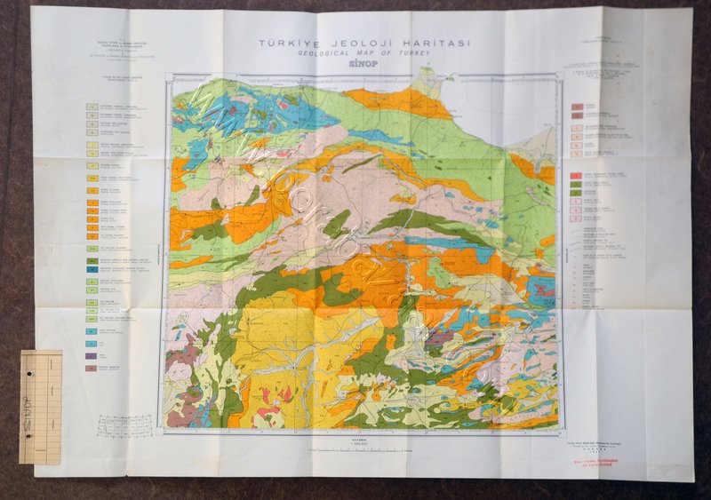 Türkiye Jeoloji Haritası, Sinop, 1:500.000, renkli