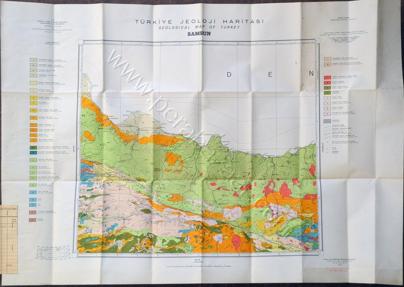 Türkiye Jeoloji Haritası, Samsun, 1:500.000, renkli