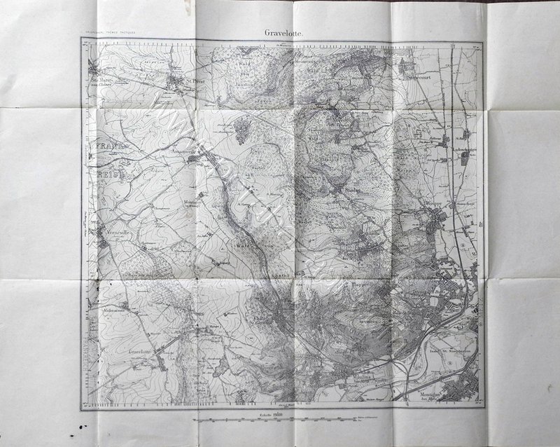 Gravelotte şehri haritası, 1: 25.000