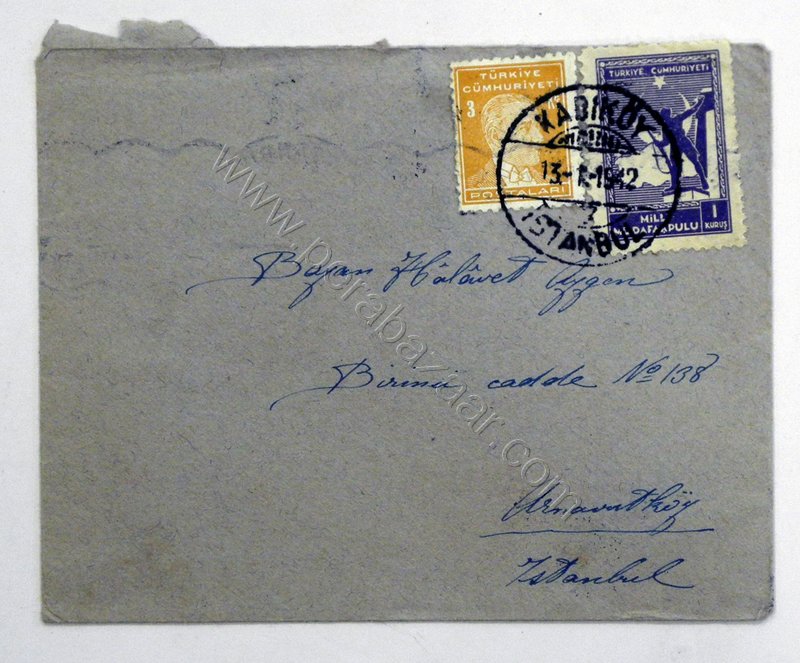 Kadıköy 1942 Damgalı zarf